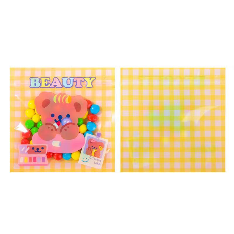 Picture of Little rabbit bear cute cartoon cookie bag snack food packaging bag nougat bag self-sealing zipper bag 50