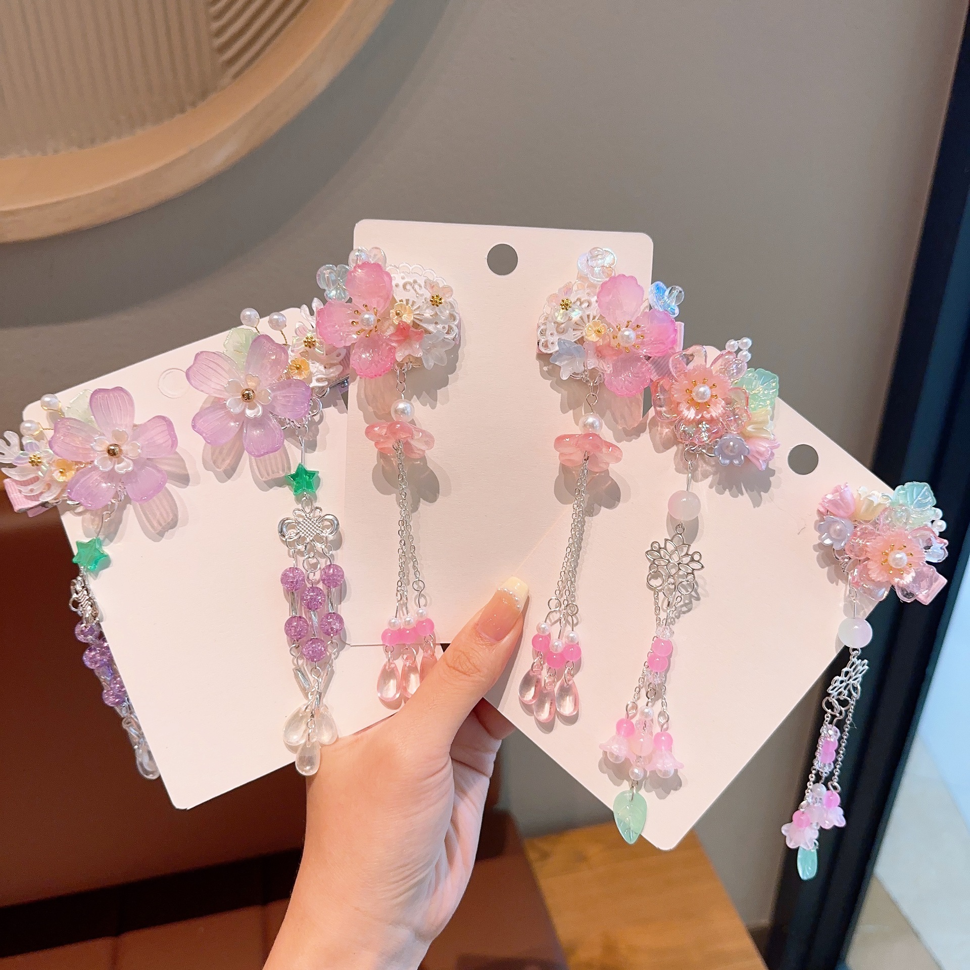 Picture of New Hanfu Headwear Children's Ancient Dress Princess Tassel Hairpin Chinese Style Little Girl's Antique Step Hairpin Headwear