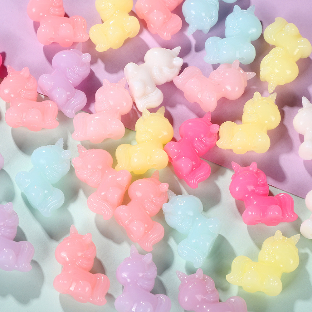 Picture of Acrylic Love Bow Beaded Color Jelly Bear Five-pointed Star Beaded DIY Mobile Phone Chain Necklace Accessories