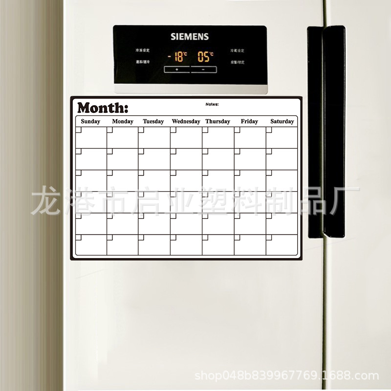 Picture of Amazon Magnetic Calendar Dry-erase Magnetic Refrigerator Whiteboard Monthly Schedule Erasable Self-discipline Schedule Weekly Message Board