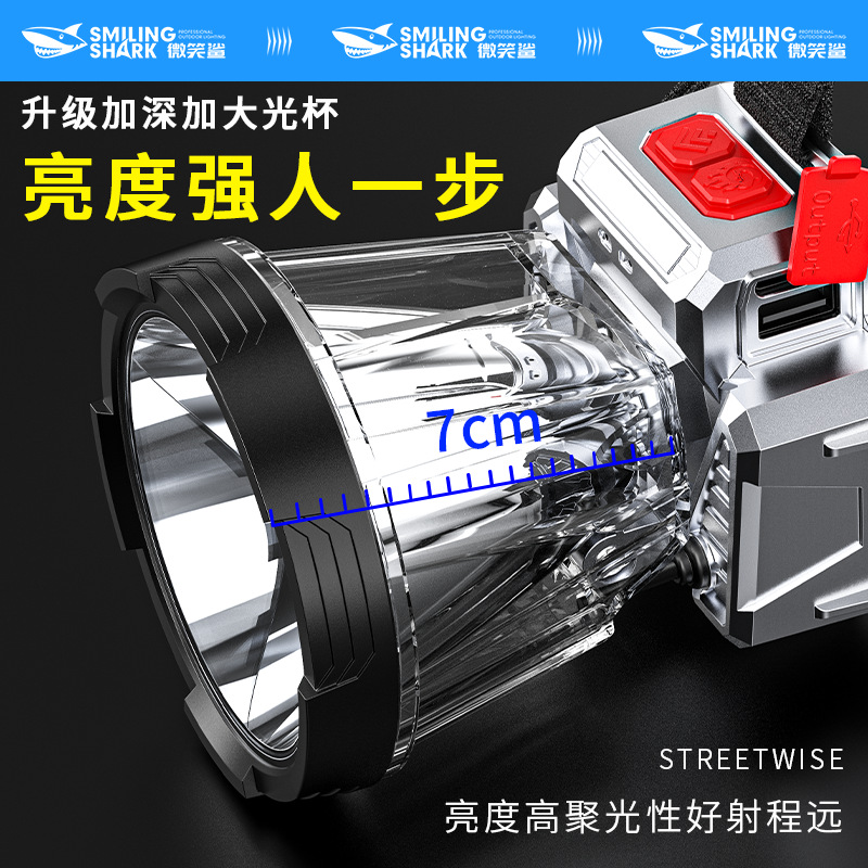 Induction light cup fixed focus headlightheadlight, bright large flood headlight, outdoor portable headlight