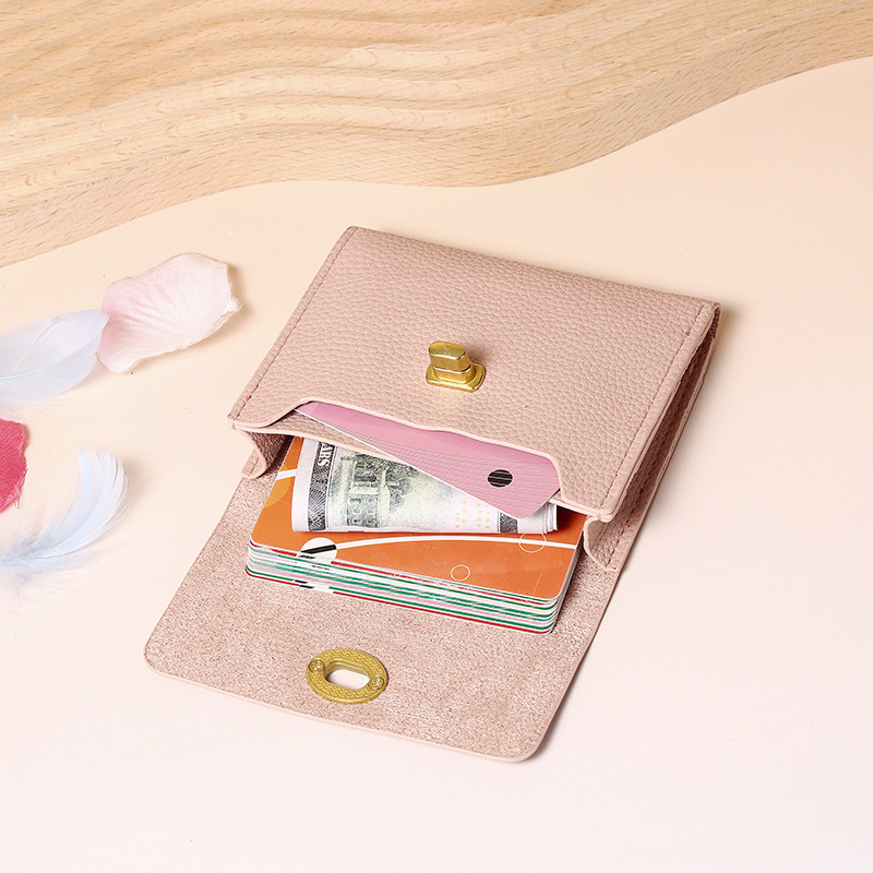 Picture of New Ins Retro Small Wallet Soft Leather Thin Simple Compact Women's High-End Multi-Card Slot Card Holder Coin Purse