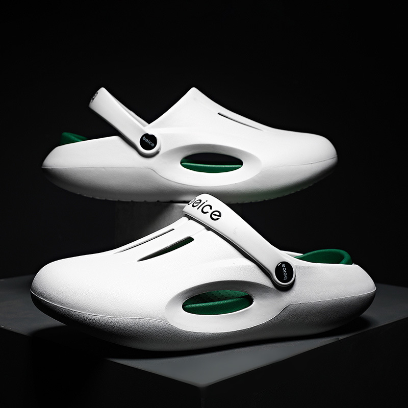 Wholesale Hole Shoes Men's Summer Wear Thick Sole Feeling Soft Sole Increased Beach Shoes Wear-resistant Non-slip Non-smelly Sandals