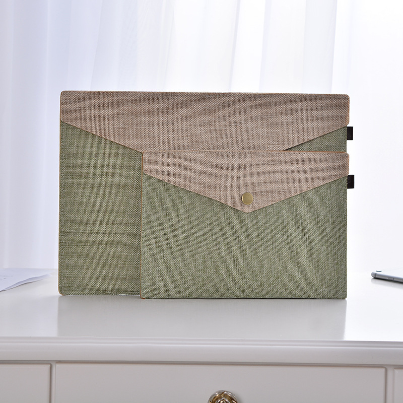 a4 magnetic buckle imitation linen felt file bag office meeting folder primary school stationery suit a5 data storage bag