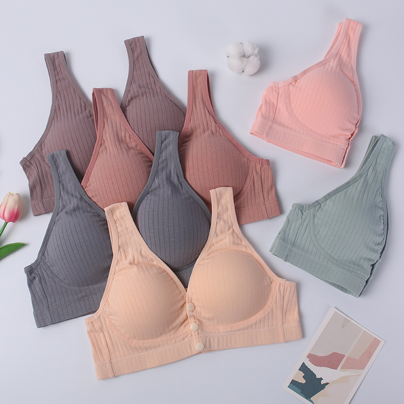 Breastfeeding Bra Anti-sagging Gather-up Sleeping Vest Pregnant Women's Underwear Front Opening Buckle No Steel Ring Pregnancy Exercise Pad