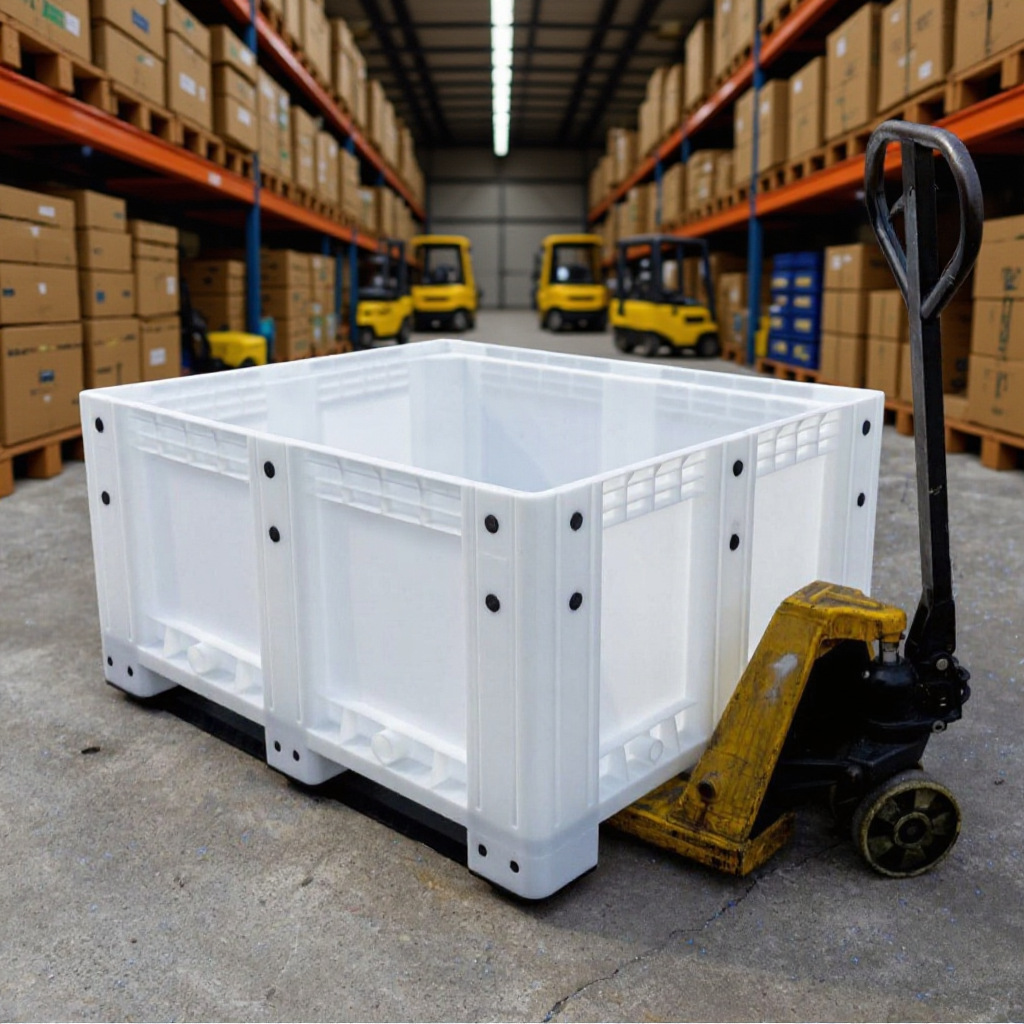 White cardboard box extra large plastic turnover box closed box storage pallet box forklift transfer box plastic box