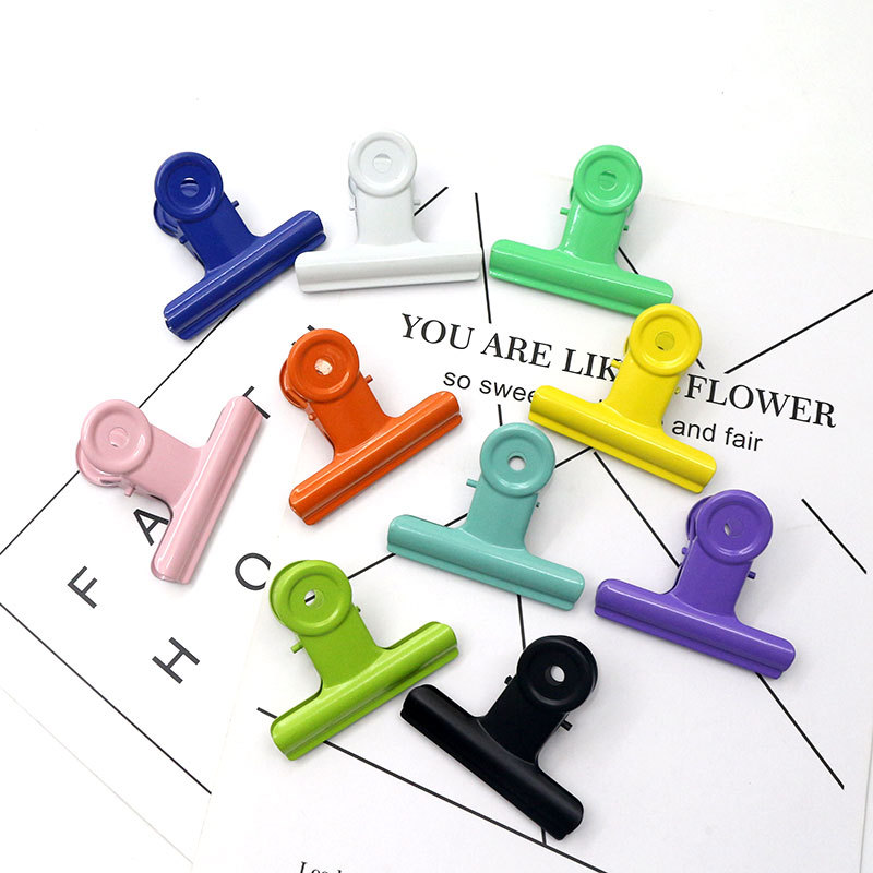 Picture of Stationery clip creative metal clip bill clip Japanese metal clip long tail clip 22mm black paint round clip