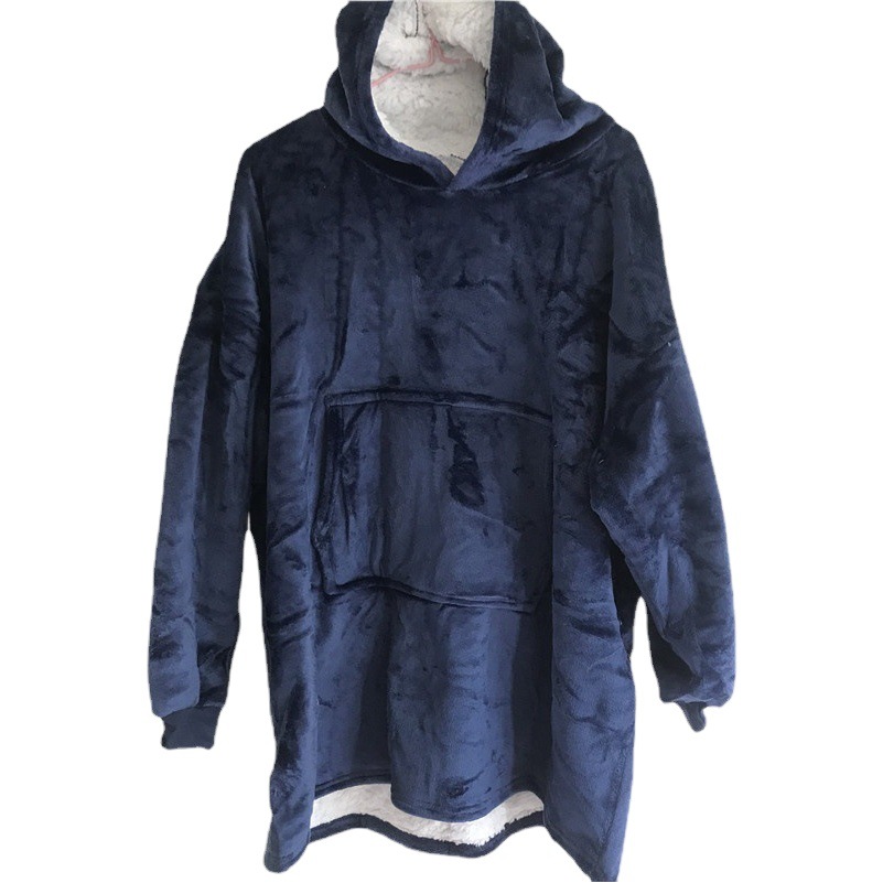 Cross-Border Huggle Hoodie Lazy Tv Blanket Pullover Fleece Hooded Outdoor Warm Clothing Cold-Proof Clothing for Sleeping