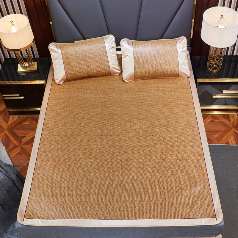Picture of Factory wholesale rattan mat mat three-piece ice silk mat foldable summer student single air-conditioned mat dormitory bamboo mat