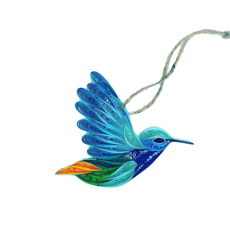 Picture of Cross-border Nordic Style ins Hummingbird Decorative Pendant Wall Hanging for Living Room Feather Hummingbird Decorative Wall Hanging Wall Jewelry