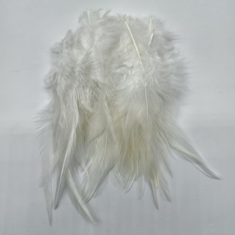 Picture of Feather Wholesale Pointed Hair Color Chicken Feather Big White Pointed Dream Catcher Handmade Crafts Earrings Garment Accessories DIY