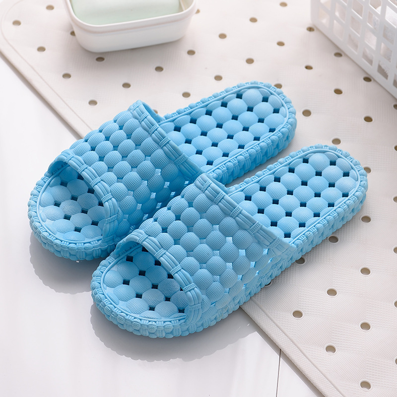 Picture of Summer Bathroom Soft Bottom Slip-on Feeling Slippers Women's Home Indoor Sanitary Hotel Bathing Household Leakage Non-slip Slippers Men's Slippers