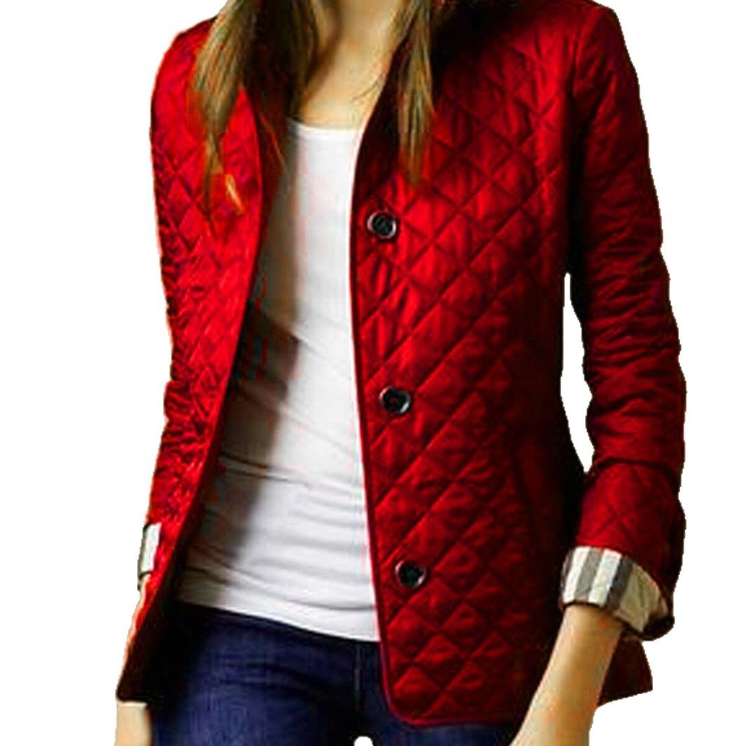 Picture of Wish popular AliExpress European and American fashion temperament lapel single-breasted slim-fit warm spinning cotton-padded jacket in stock