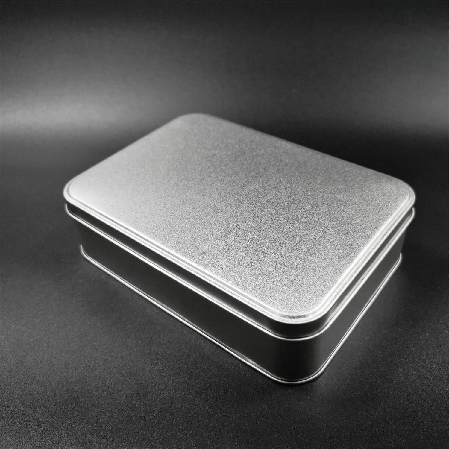 Picture of Square Iron Box Packaging in stock Silver White Push-pull Flip Instagram Small Iron Box with Window Opening Tinplate Box Iron Box