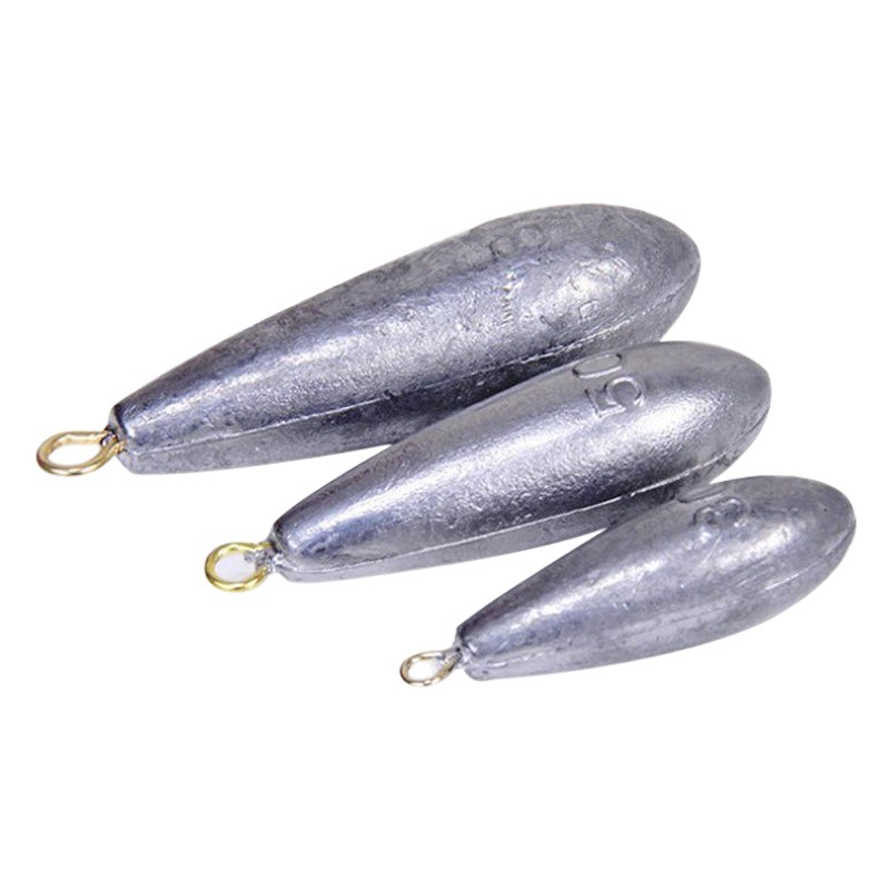 Picture of Aohu Bulk Willow Type Lead Pendant with Ring Luya Lead Pendant Sea Fishing Hanging Ring Lead Tuo Raft Fishing Gear Products