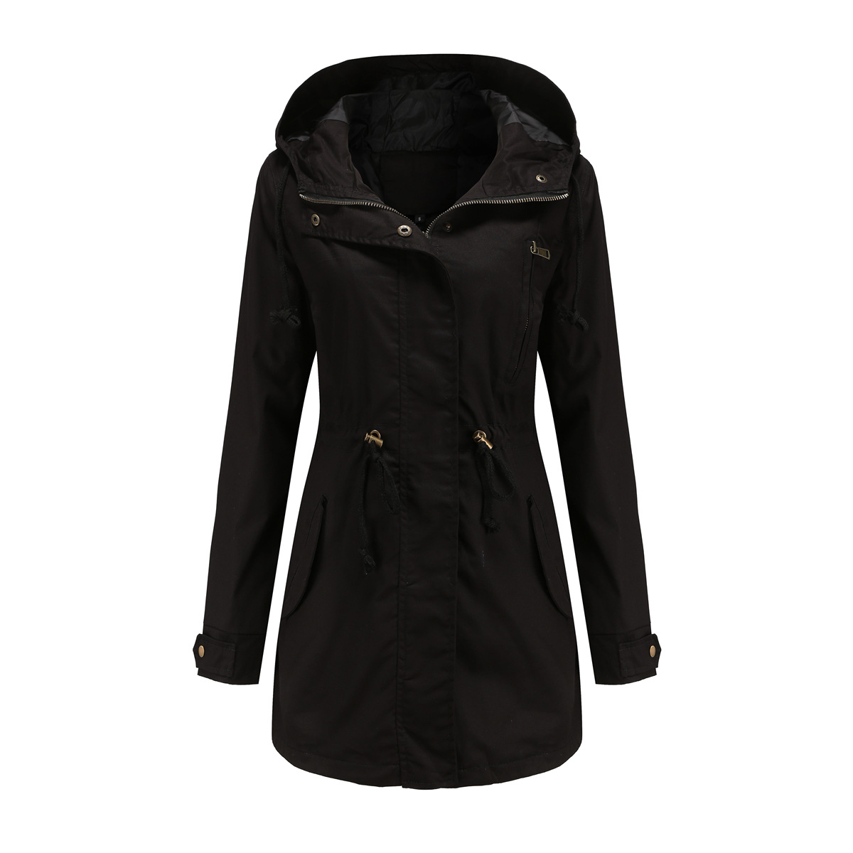 Picture of 2022 New Cotton Hooded Coat Women's Spring and Autumn Coat European and American Large Size Loose Solid Color Cross-border Women's Clothing