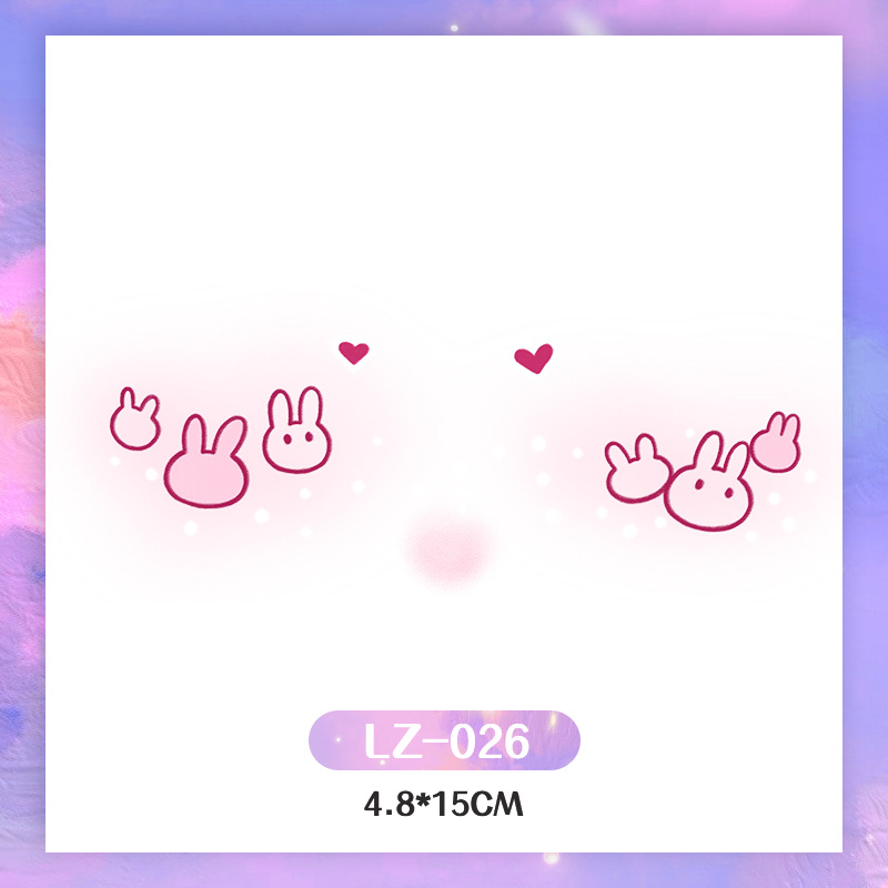 Picture of New Year's Day girl cute face makeup New year new year Creative face stickers love blush cute makeup stickers tattoo stickers