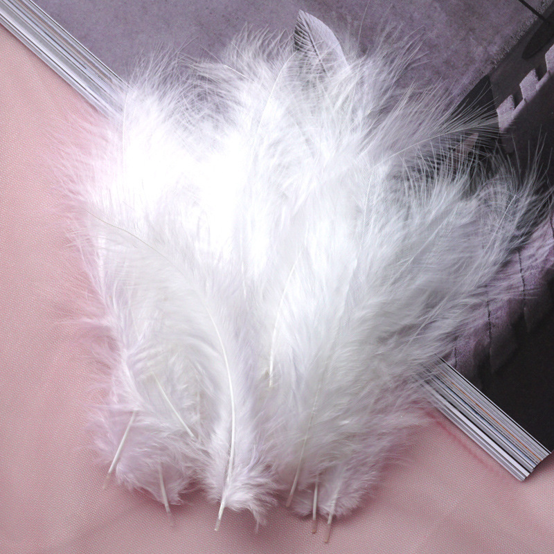 Picture of Colorful Turkey Hair Pointed Tail Velvet Dream Catcher Material Wave Ball Gift Box Filler Shooting Props Feather Decoration