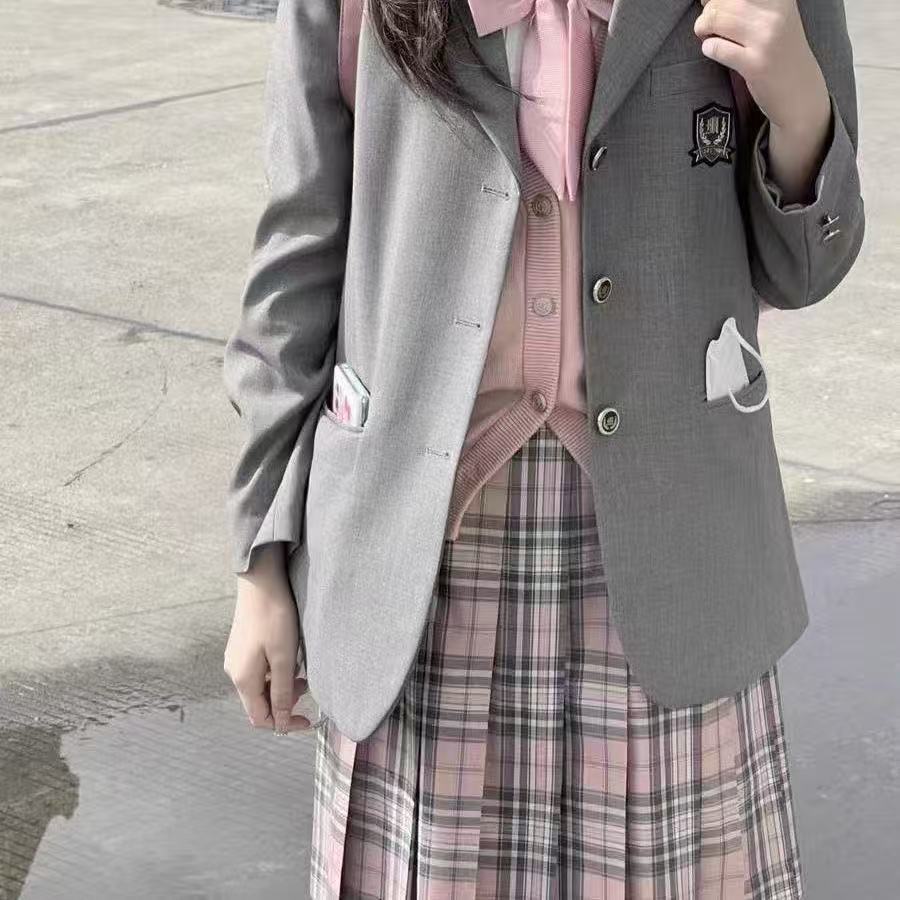 Picture of New JK Uniform suit Wholesale Pepper Plaid Skirt Campus College Plaid Pleated Skirt Sweet Half Skirt