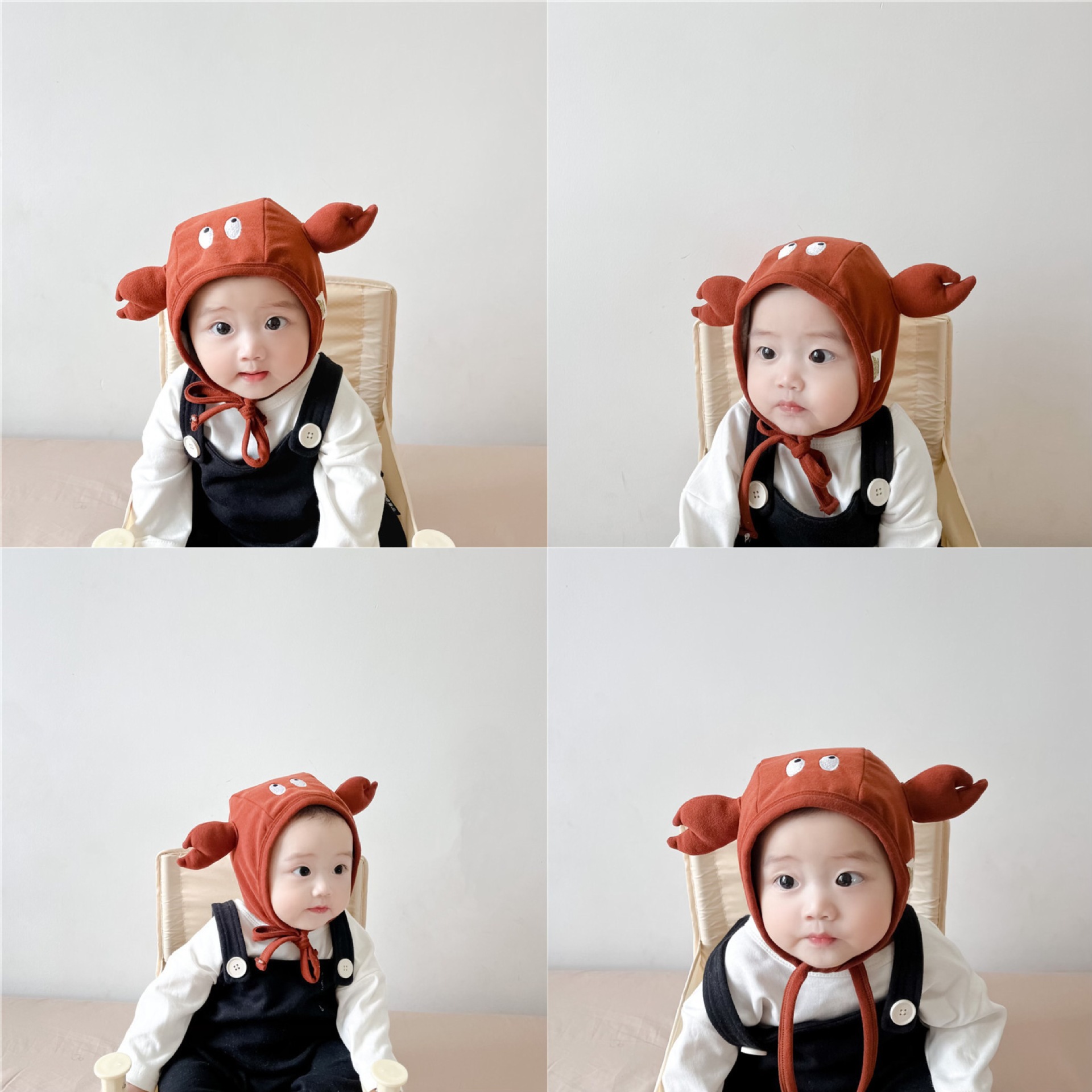 Newborn Newborn Korean Baby Hat Baby Hat Super Cute Ear Protection Fetal Hat Spring and Autumn Cute New Baby for Men and Women