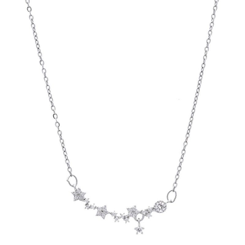 Internet Celebrity Super Flash Zircon Flower Necklace Women's Autumn and Winter Accessible Luxury Niche Elegant Clavicle Chain Ins Short Accessories