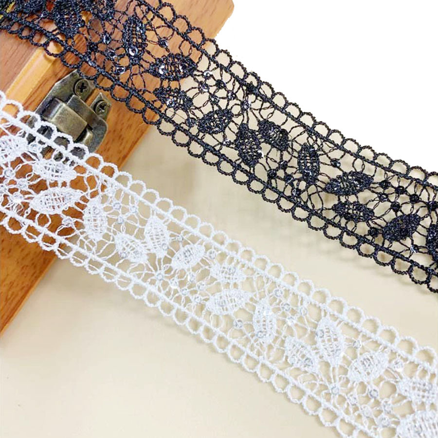 Sequins Water Soluble Lace Polyester Light Silk Embroidery Barcode Stereo Hollow Embroidery Strip Strip DIY Lace Accessories