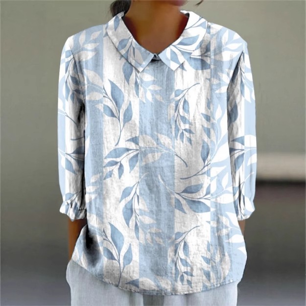 Picture of E Round Neck Pullover Summer Casual Cross-Border Women's Clothing New Amazon Printed Loose Women's Clothing Long-Sleeved Hot Sale