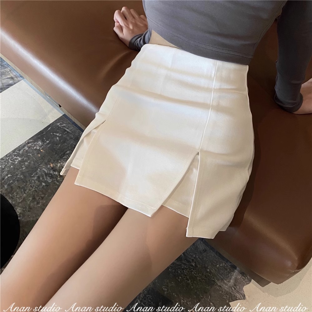 plus size chubby girl Side Sexy Small Split Skirt Women's Spring and Summer New High Waist A- line Bag Hip Slim-fit Skirt