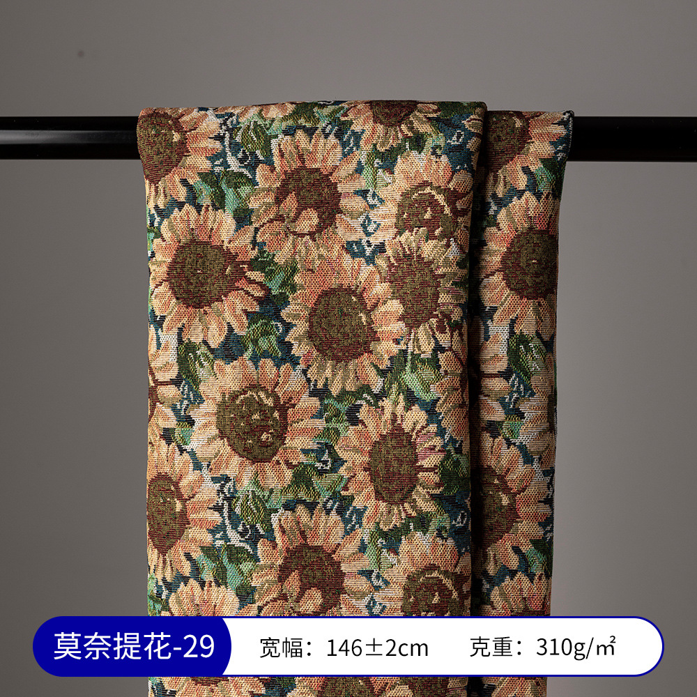 Picture of Monet Oil Painting Jacquard Fabric Handmade DIY Tablecloth Pillow Bag Skirt Clothing Designer Fabric Sofa Fabric