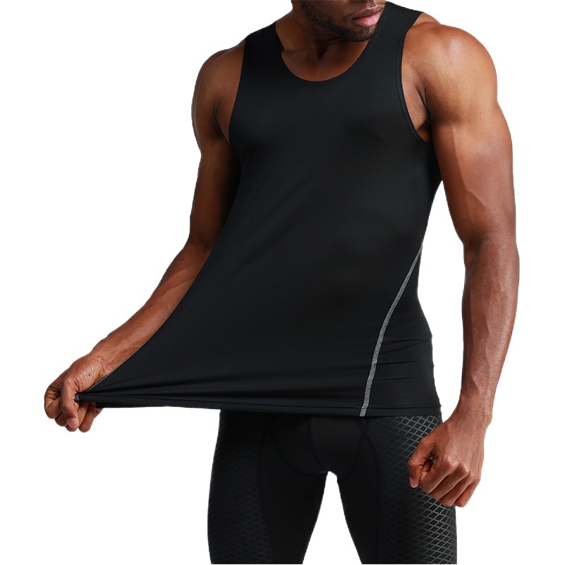 Summer Outdoor Quick-drying Top Running Outdoor Training Tight Sports Vest Men's Running Fitness I-character Basketball