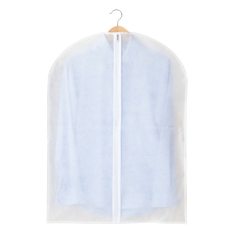 Spot wholesale suit cover household non-woven clothes dust bag zipper clothes moisture-proof white storage bag