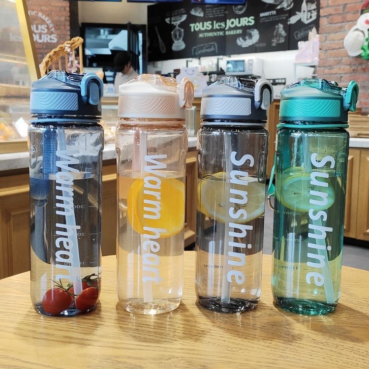 Korean Style Large Capacity Plastic Suction Cup for Men and Women Students Simple Portable Sports Water Cup Creative Personalized Casual Cup