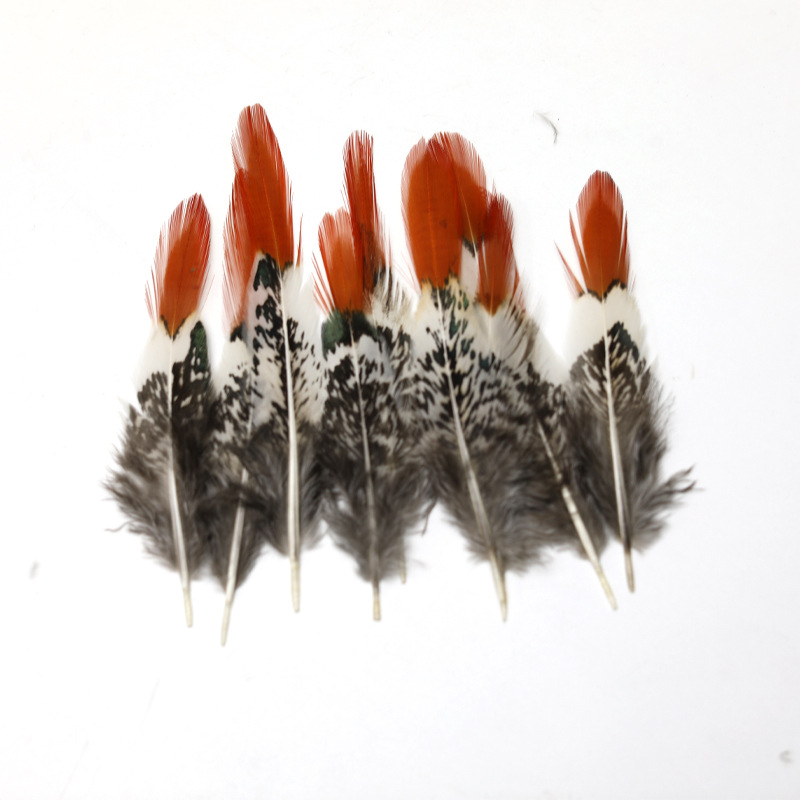 Picture of Wholesale 6-10cm red arrow round head feather diy handmade material accessories cat stick dream catcher net material