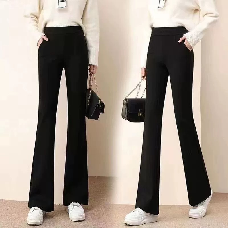 Spring and Autumn New Style Flared Pants for Women, Slimming Versatile Korean Version, Loose Fashion Casual Pants with Drape, Casual Flared Women's Long Pants