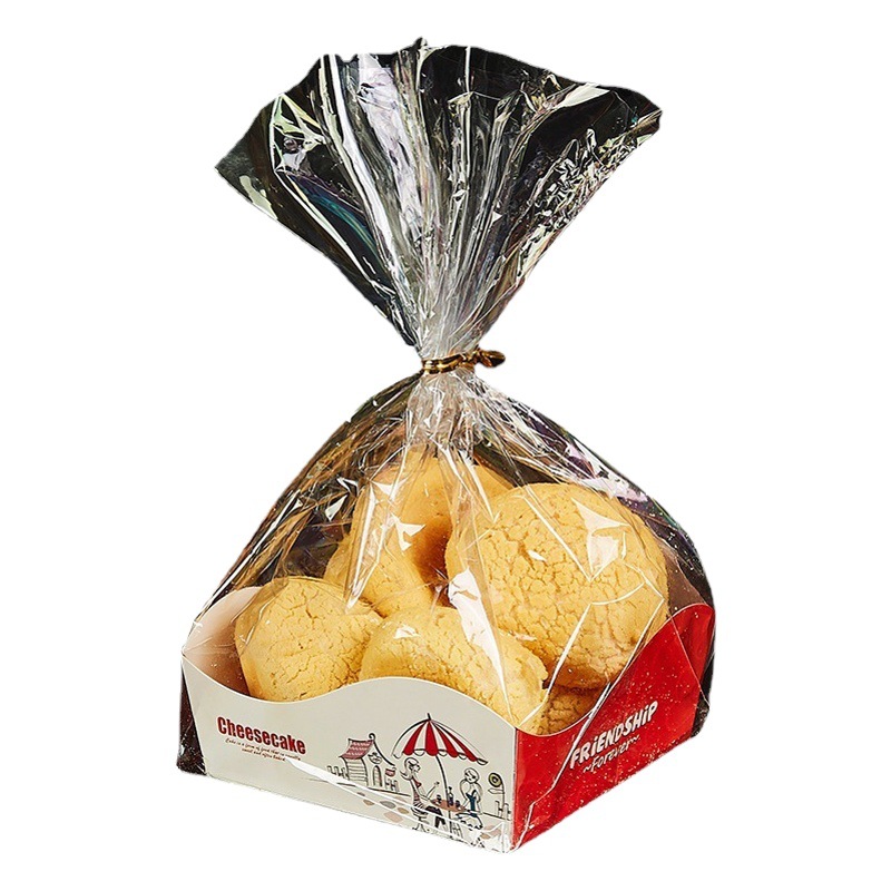 Lunch bag packaging bag bread lunch bag box bread bag baking food packaging biscuit Western pastry bread paper tray 100 sets