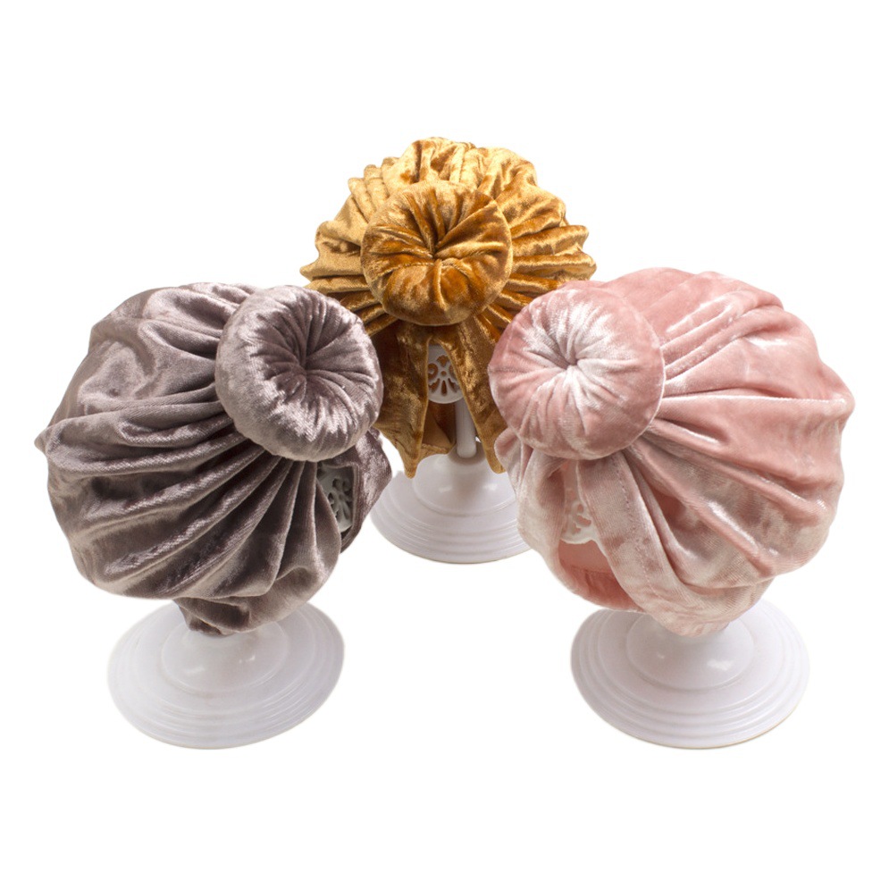 2023 European and American autumn and winter baby new skin-friendly gold velvet cap children's soft and delicate pullover cap baby hat