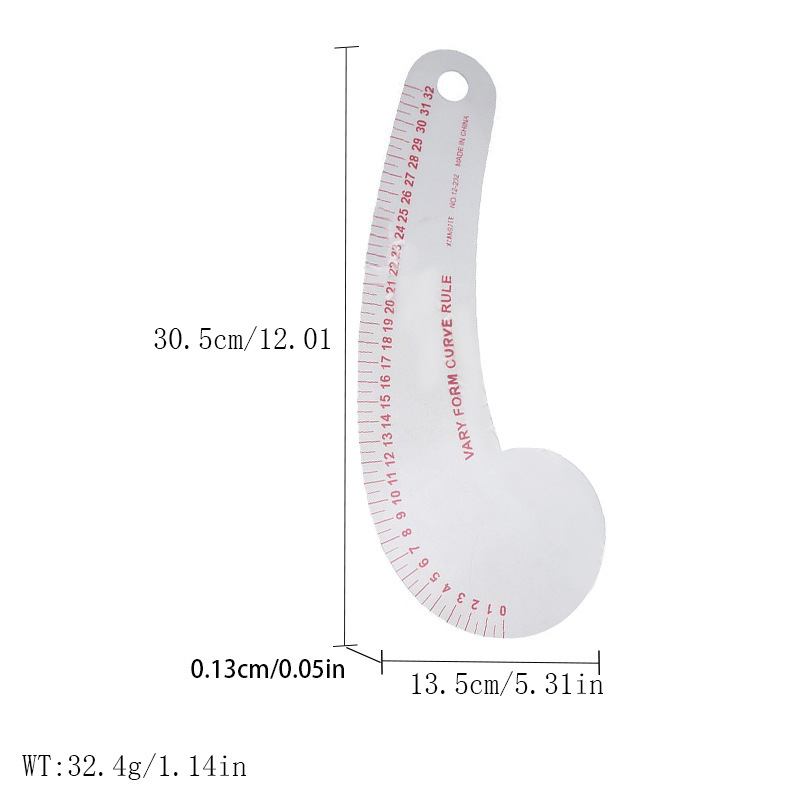 Picture of Pattern printing ruler clothing scale pattern making clothing curve cutting sewing tool multi-functional pattern printing ruler