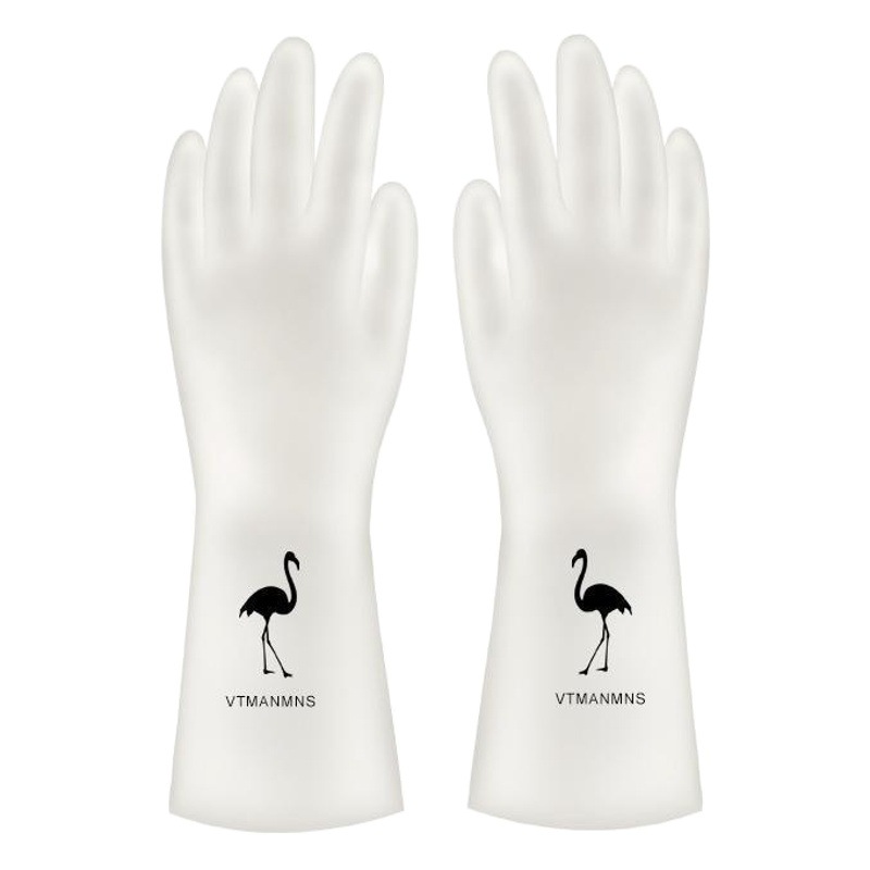 Household gloves transparent white laundry waterproof plastic rubber household cleaning non-slip thickened durable kitchen dishwashing