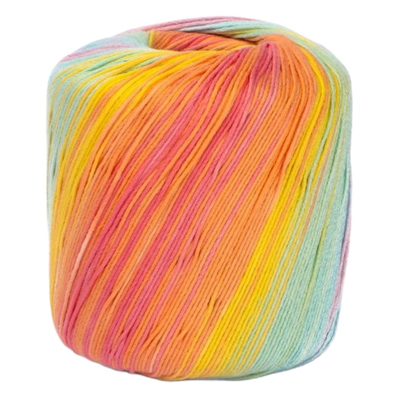 No. 3 Pearl Rainbow Lace gradient color cotton fine wool doll bouquet crochet cotton wholesale 50g