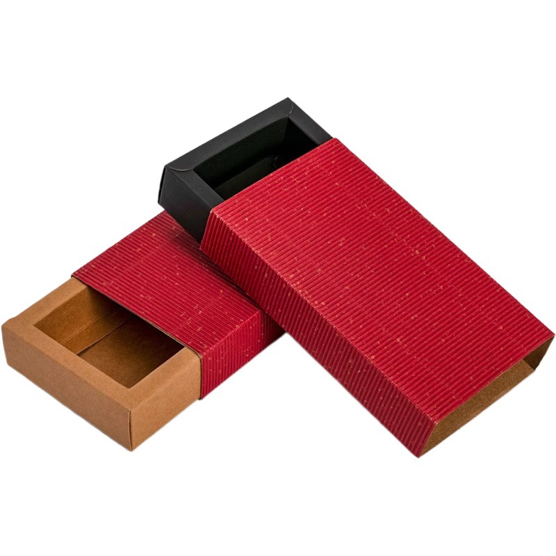 Ready-Made Gift Box, Foldable Kraft Paper Box, Drawer Box, Universal Transparent Frosted Tea and Mooncake Gift Box Packaging Box