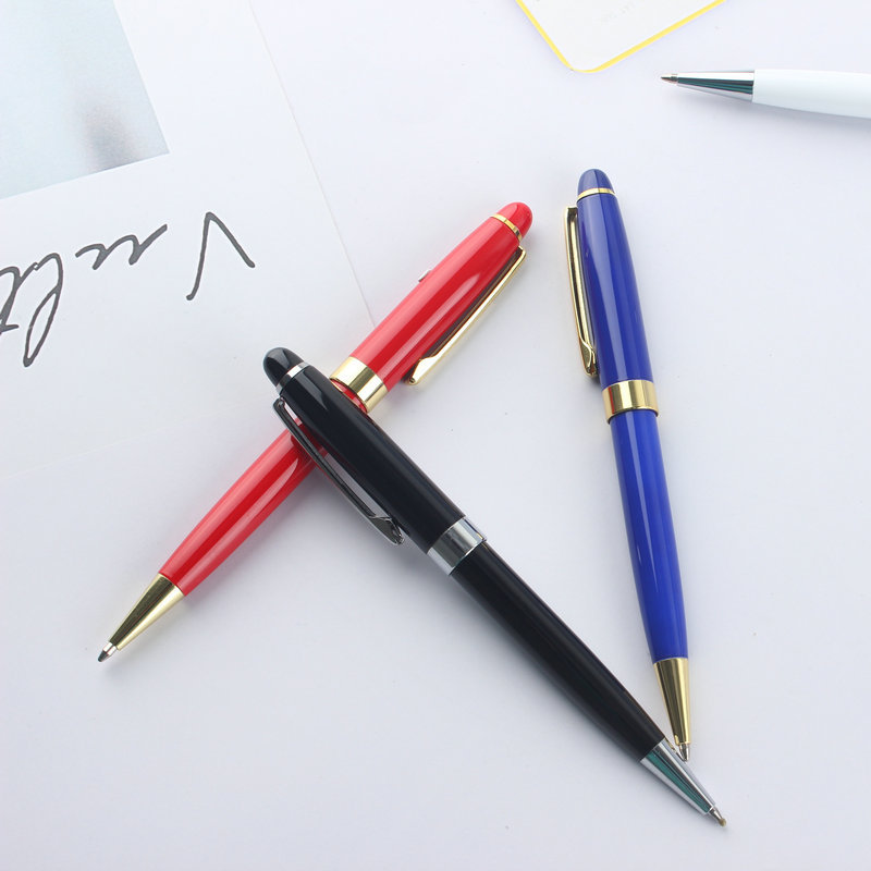 Picture of Advertising Gift Metal Ballpoint Pen Printing LOGO Rotating Ballpoint Pen Business Customized Neutral Metal Pen Wholesale