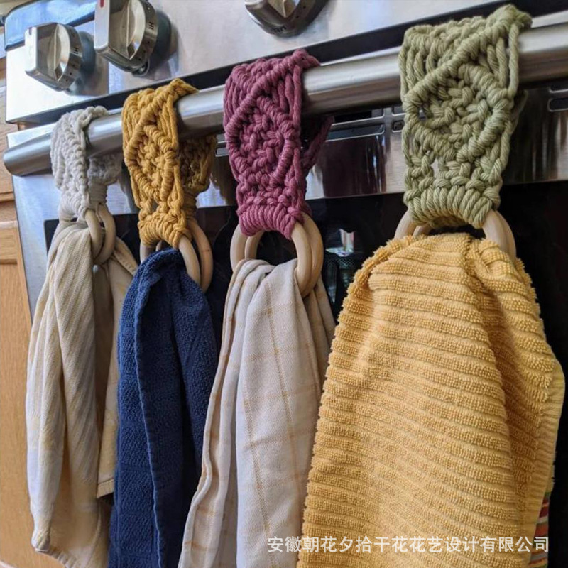 Cross-border E-commerce Hand-woven Towel Hanging Ring Decorative Tapestry Towel Rack Decorative Boutique Hanging Nordic Style