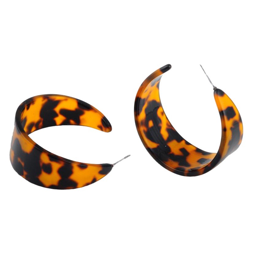Cross-border wis Amazon popular C- shaped acetate plate earrings acrylic fashion earrings exaggerated European and American earrings