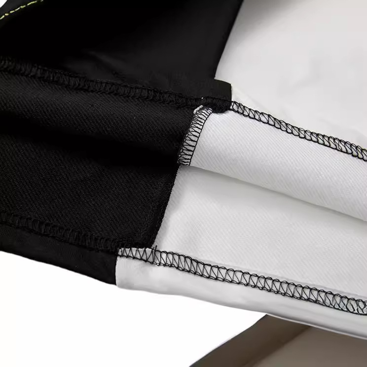 Picture of Cross-border European and American Amazon Spring and Summer Black and White Solid Color Contrast Color Loose T-shirt Shorts Sports Leisure suit
