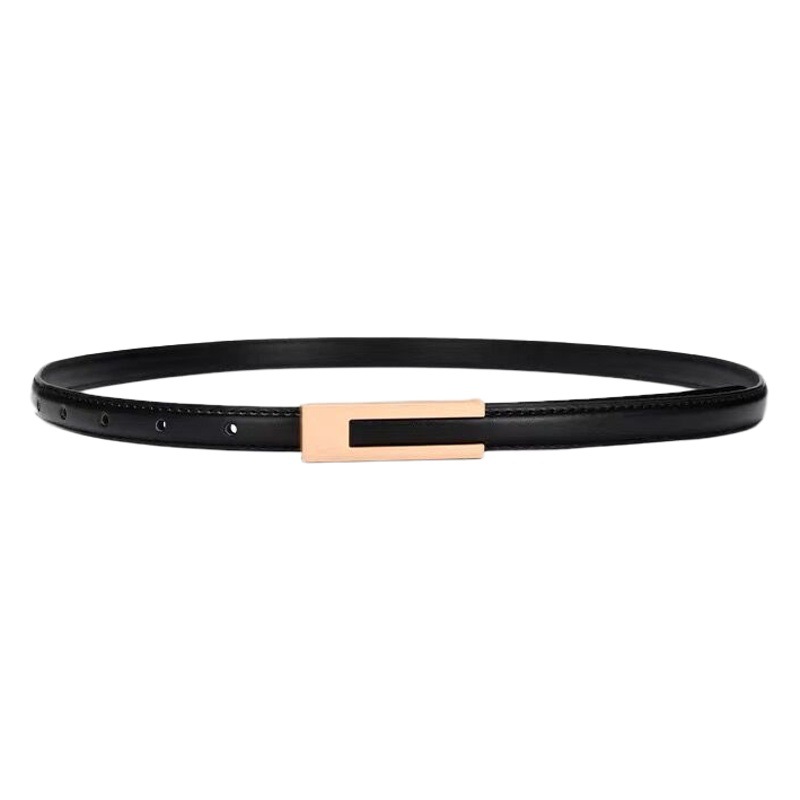 Belt Black Retro Small Belt Women's Simple Classic All-match Belt Thin Matching Skirt Shirt Suit Trouser Belt Thin