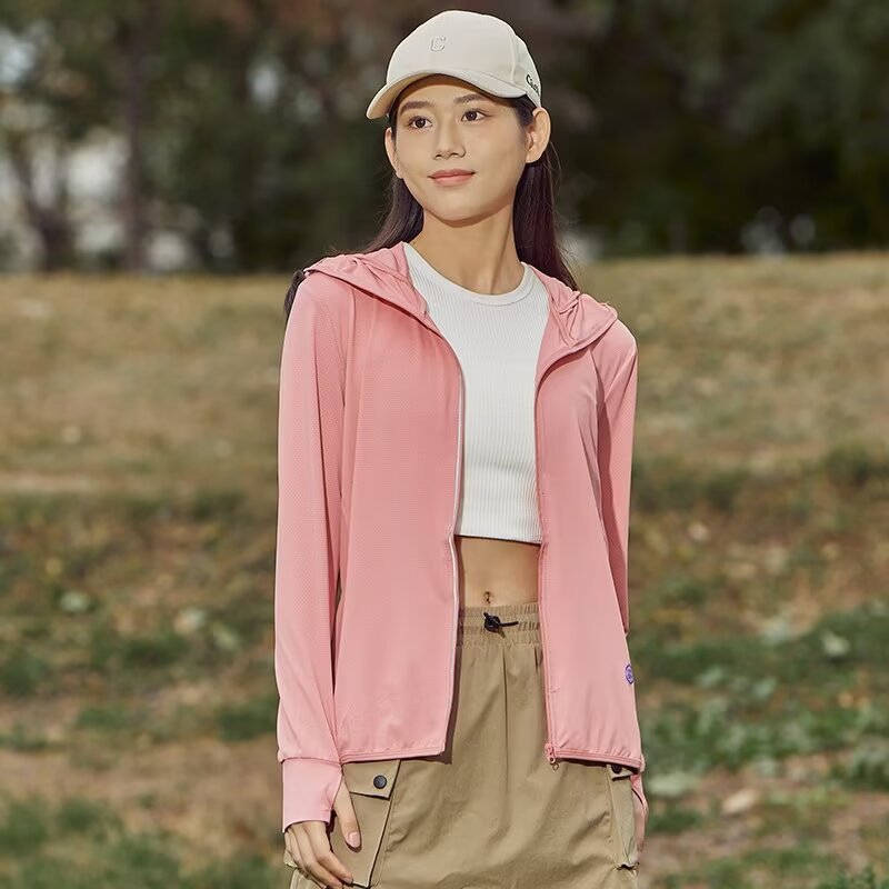 Picture of New Hooded Sun-protective Clothing Women's 2024 Summer New Ice Silk Casual Anti-ultraviolet Breathable Clothes All-match Sun-protective Clothing