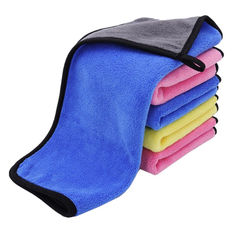 400g high density thickened 30*40 coral fleece two-color towel cleaning car wash gift customization IOGO