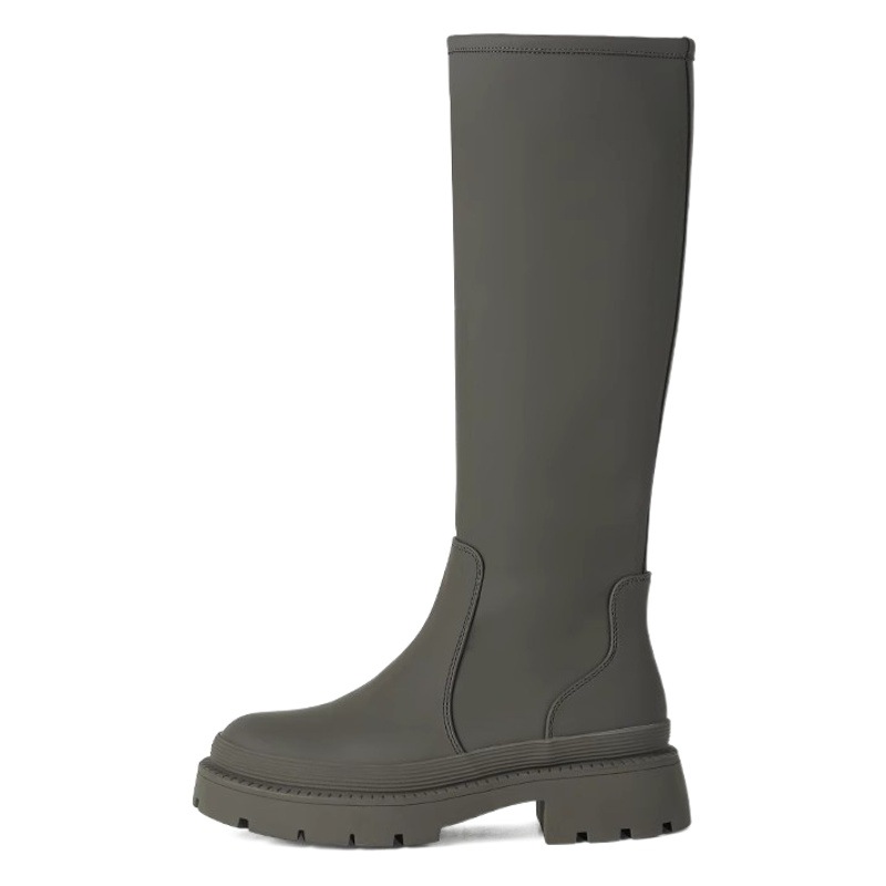 Walking Lawn Mower in the World Green Black Over-The-Knee Thick-Soled Slimming Look Tall Knight Boots for Women with Velvet