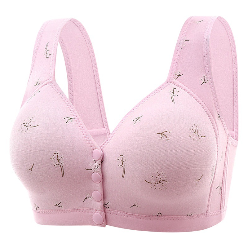 Front buckle vest-style mom middle-aged and elderly plus size thin non-steel ring breast bra full cup bra