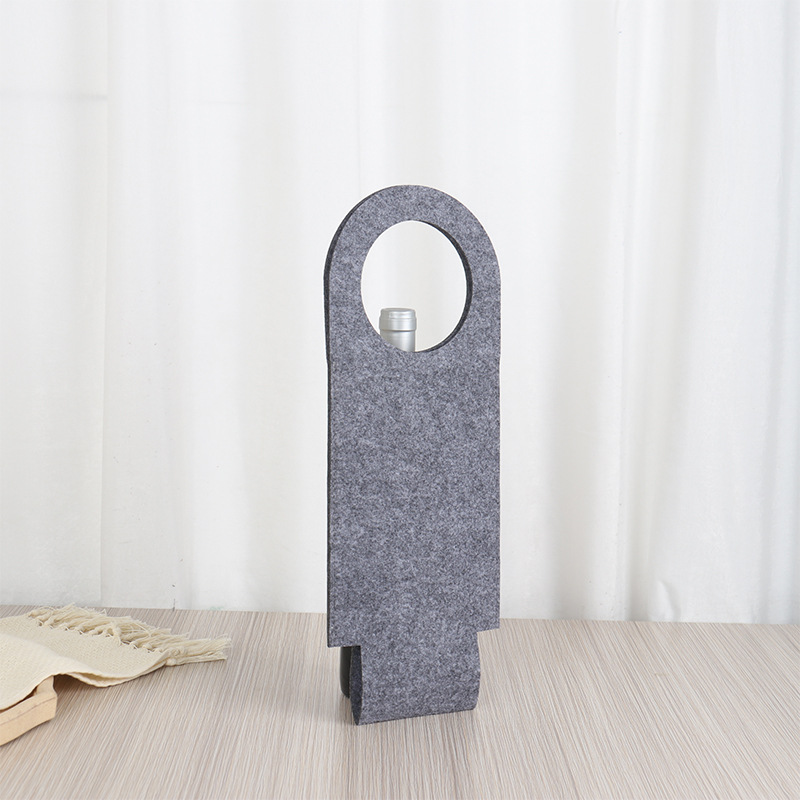 Picture of Red Wine Gift Packaging Bag Single Wine Insulation Felt Thickened Handbag Non-woven Felt Gift Bag